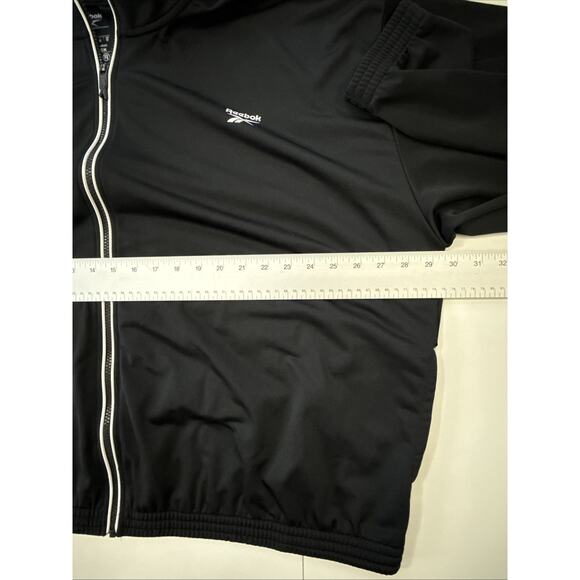 Reebok Track Jacket Identity Black White Back Vector Reecycled Speedwick Size 4X - Picture 12 of 13